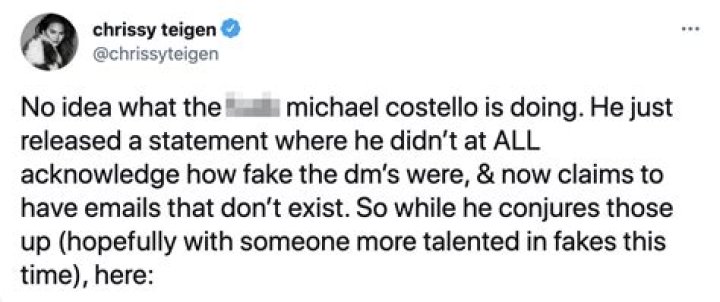 Chrissy Teigen Threatens Legal Action Against Michael Costello For Alleged ‘Fake’ DMs & Emails